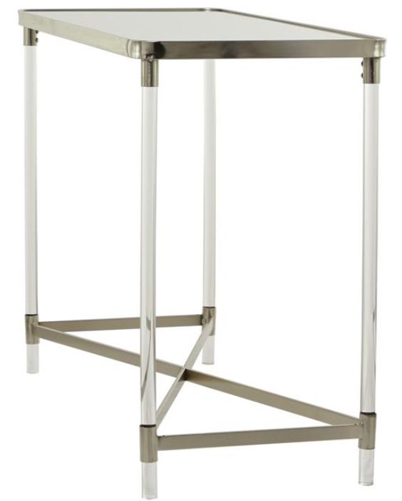 Deco Marche Glass Top Console Table with Silver Base-1