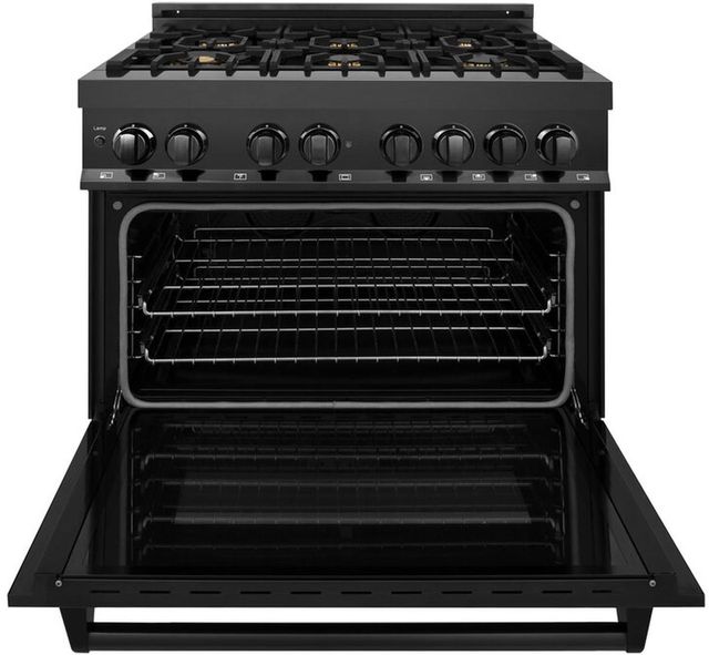 ZLINE 36"  Black Stainless Steel Pro Style Dual Fuel Range-2