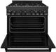 ZLINE 36" Black Stainless Steel Pro Style Dual Fuel Range-2