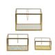 A & B Home 3-Piece Gold Glass Box Set-0