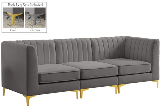 Meridian Furniture Alina Grey Velvet Modular Sofa-0
