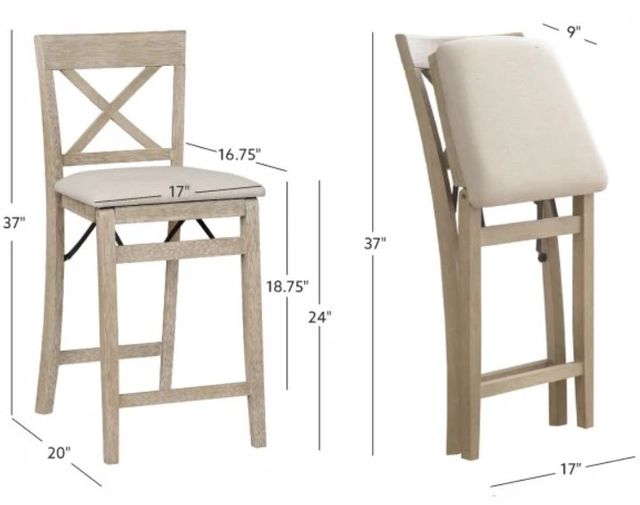 Linon Triena Brown X-Back Counter Stool-2