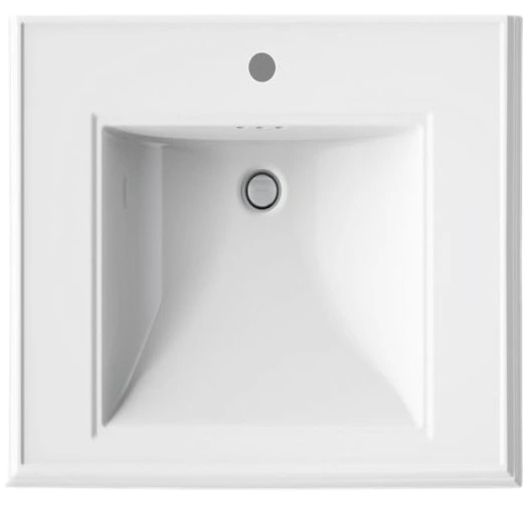 Kohler Memoirs® Classic White 27.25" Rectangular Pedestal Bathroom Sink-4