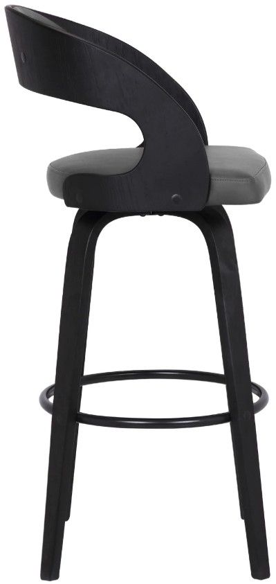 Armen Living Shelly 4-Piece Black Brushed/Brown Counter Stool Set-3