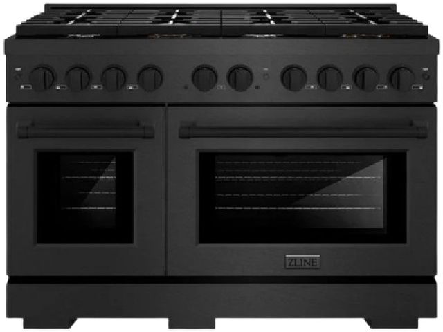 ZLINE Paramount 48" 6.7 cu. ft. Black Satin Stainless Steel Paramount Double Oven Dual Fuel Range with 8 Brass Burners-0