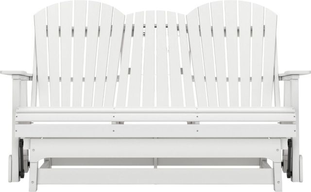 Signature Design by Ashley® Hyland Wave White Plastic Outdoor Glider Loveseat-1