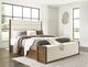 Signature Design by Ashley® Marxmore Brown Queen Upholstered Panel Storage Bed-1