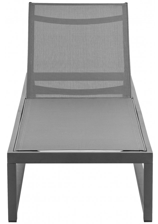 Meridian Furniture Maldives Grey Aluminum Outdoor Patio Adjustable Chaise Lounge Chair-1