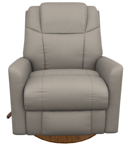 La-Z-Boy® Sparrow Dove Gray Leather Manual Swivel Gliding Recliner-1