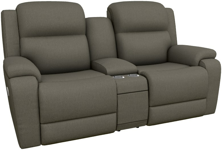 La-Z-Boy® Dorian Fossil Manual Reclining Loveseat with Console