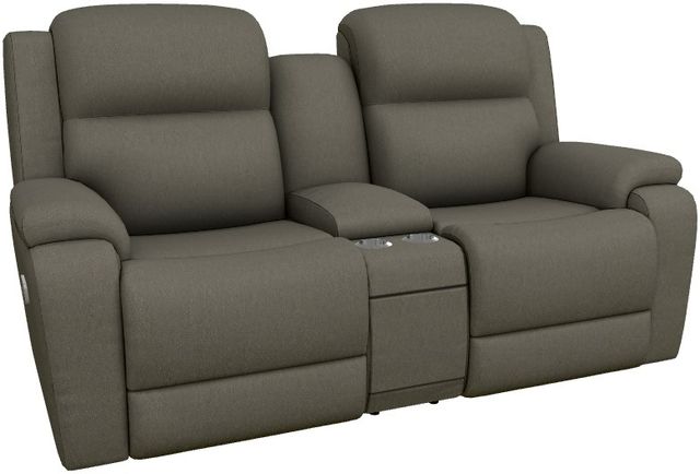 La-Z-Boy® Dorian Smoke Power Reclining Loveseat with Console and Headrest-0