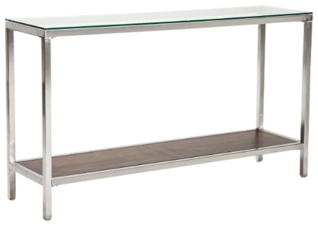 Michael Amini® Diversey Glass Top Console Table with Silver Base-0
