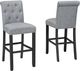 Brassex Inc. Tinga 2-Piece Black-Light Grey 24'' Bar Stool Set-2