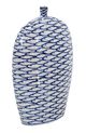 A & B Home Blue/White Accent Vase with Fish Pattern-1