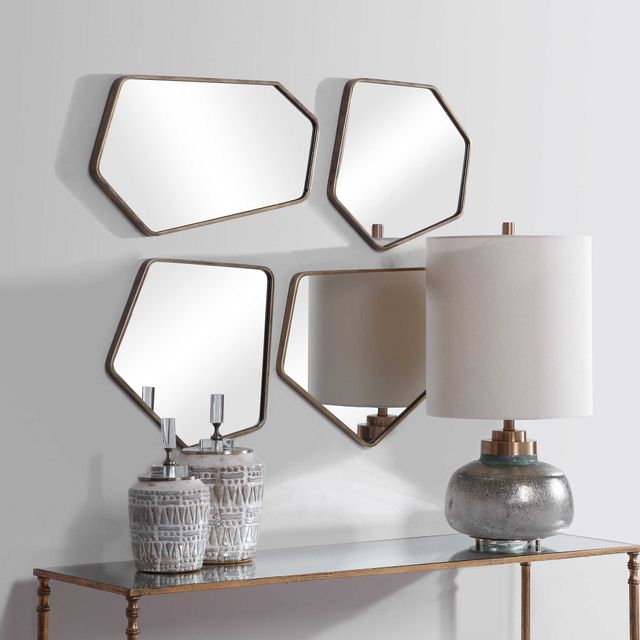 Uttermost® Linneah 4-Piece Gold Mirror Set-3