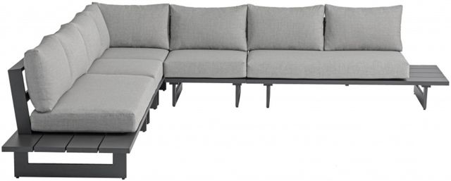 Meridian Furniture Maldives 5-Piece Black/Gray Aluminum/Fabric Outdoor Sectional-1