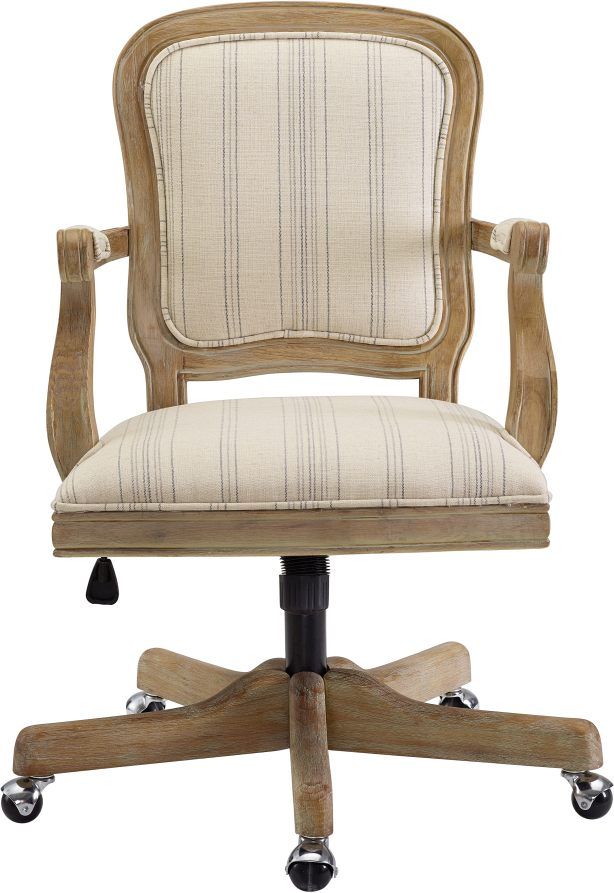 Linon Maybell Neutral Stripes Office Chair -0