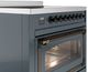 Ilve® Nostalgie II Noblesse 36'' Blue Gray Pro Style Induction Range with Burnished Trim-4