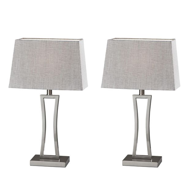 Adesso® Camila Brushed Steel 2 Piece Table Lamp-0