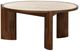 LH Home Remix Round Brown Coffee Table with Travertine Top-4