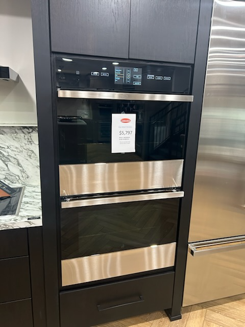 JennAir® NOIR™ 30" Floating Glass Black Built-In Double Electric Wall Oven