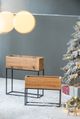 A & B Home 2-Piece Black/Brown Box with Stand Set-4