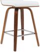 Armen Living Vienna 2-Piece Walnut/White Swivel Barstool Set-5