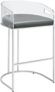 Coaster® Thermosolis 2-Piece Grey/Chrome Acrylic Back Bar Stools-1