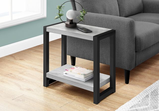 Monarch Specialties Inc Grey 22" Accent Table with Black Frame -2