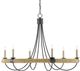 Currey & Company Shipwright French Black/Natural/Smokewood Chandelier-1