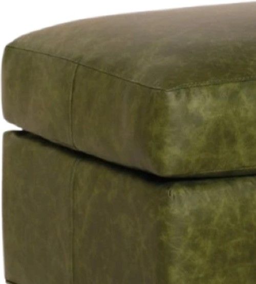 Smith Brothers Customizable 516 Leather Ottoman with Casters -1