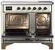 Ilve® Majestic III 40" Antique White Pro Style Induction Range with Triple Glass Door and Burnished Trim-1