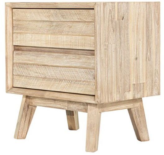 LH Home Gia Light Driftwood 1-Drawer Nightstand -0