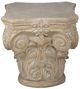 A & B Home Beige/White Washed Column Cap Pedestal-2