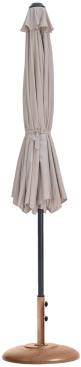 Meridian Furniture Fiji Beige Aluminum Outdoor Patio Umbrella and Round Base-1