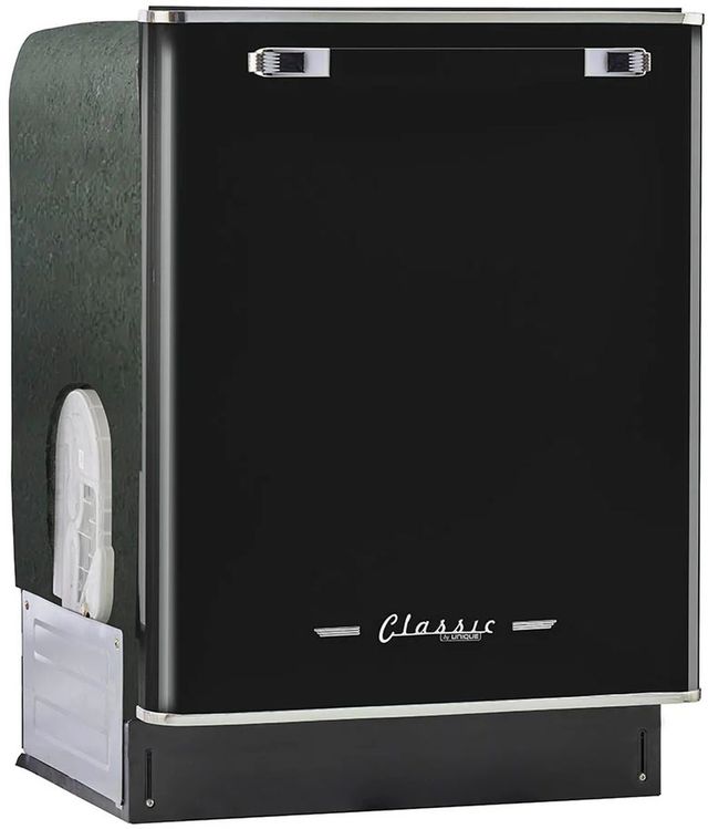 Unique® Appliances Classic Retro 24" Midnight Black Built In Dishwasher-1