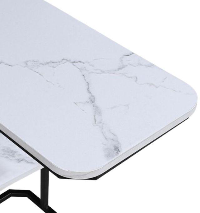 Crown Mark Ida White Chairside Table with Black Frame-3