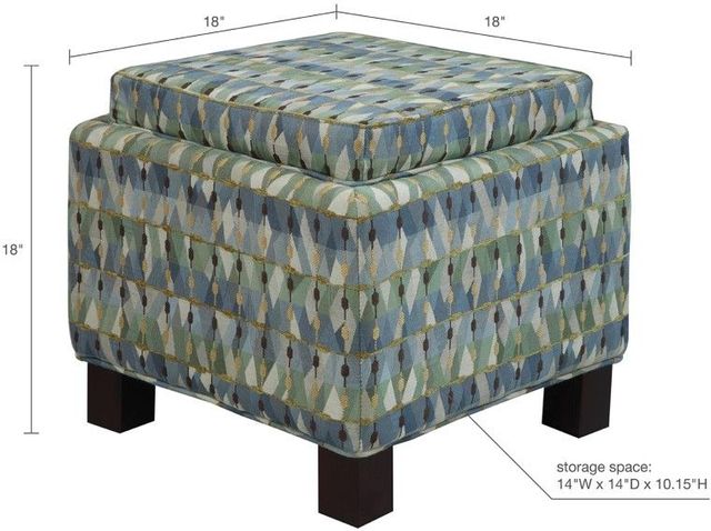 Olliix by Madison Park Green Shelley Square Storage Ottoman with Pillows-1