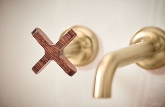 Brizo Odin® Brilliance® Luxe Gold® 4" Wall Mount Lavatory Cross Handles-1