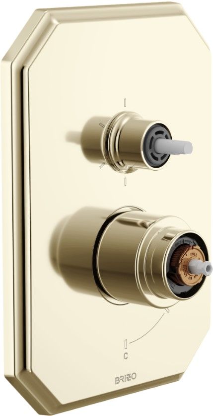 Brizo Beauclere® Brilliance® Polished Nickel Pressure Balance Valve with Integrated 6-Function Diverter Trim - Less Handles-0