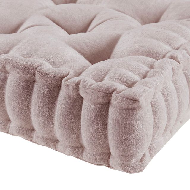 Olliix by Intelligent Design Blush Azza Poly Chenille Square Floor Pillow Cushion-1