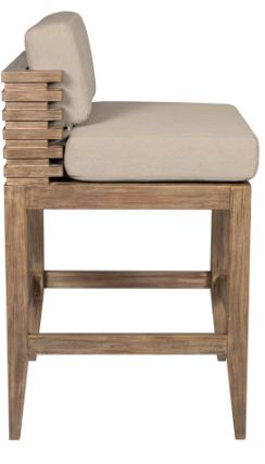 Armen Living Vivid Taupe/Brown Wooden Outdoor Barstool-2