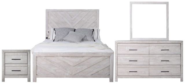 New Classic® Home Furnishings Biscayne 4-Piece Driftwood Eastern King Panel Bedroom Set-0