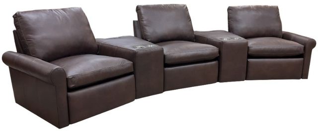 Mayo Furniture Customizable Leather Power Reclining Sectional with Cup Holders-0