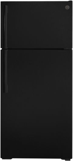 GE® 28 in. 16.6 Cu. Ft. Black Top Freezer Refrigerator