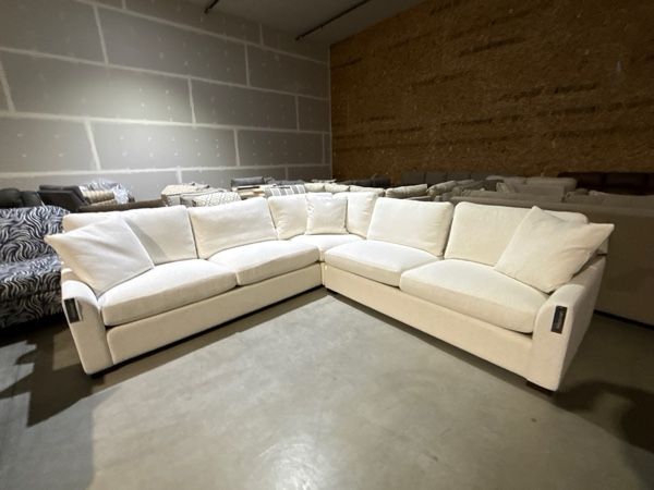 Clearance Universal Explore Home™ Anna 3-Piece Henequen Ivory Curved Sectional-0
