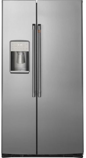 Front view of the Café™ 36 in. 21.9 Cu. Ft. Stainless Steel Counter Depth Side by Side Refrigerator