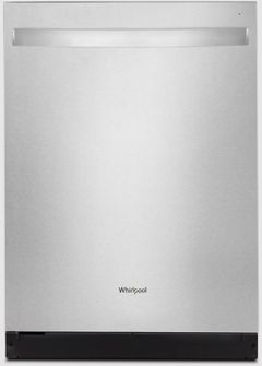 Lave-vaisselle encastré à commandes dissimulées de 24 po Whirlpool® - Acier inoxydable résistant aux traces de doigts