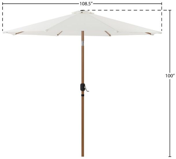 Meridian Furniture Fiji White Aluminum Outdoor Patio Umbrella-2