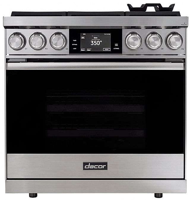 Dacor® 36" Silver Stainless Pro Style Dual Fuel Range-0